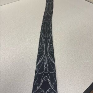 Alexander McQueen Black and Gray Ornate Tie